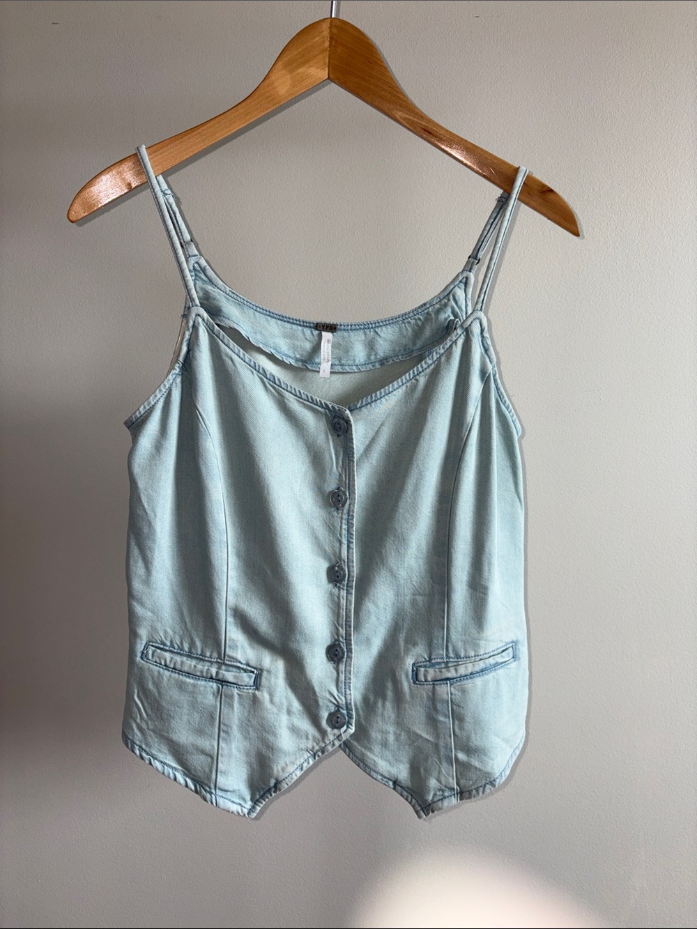 Madewell Pale Blue Button-Front Camisole